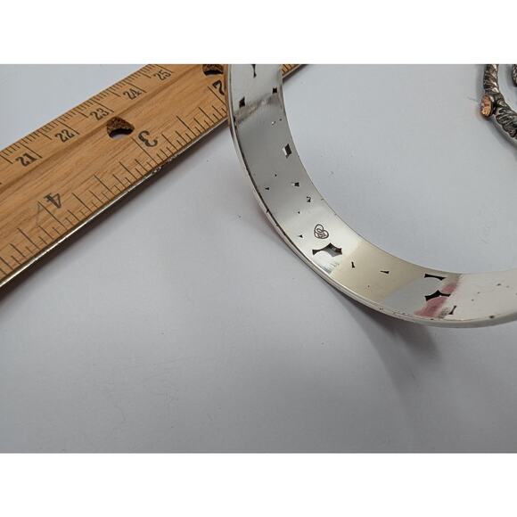 Brighton Multi-Color Enamel Flower Bangle Bracelet Silver Tone Floral Boho - Picture 8 of 8